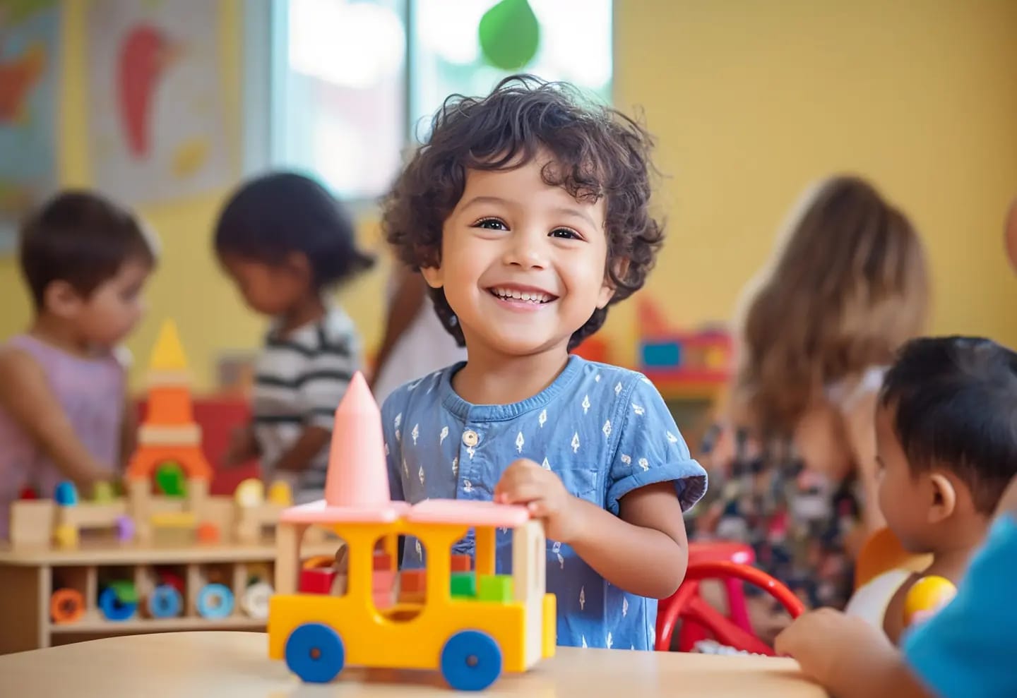 Children enjoying a guided classroom activity
